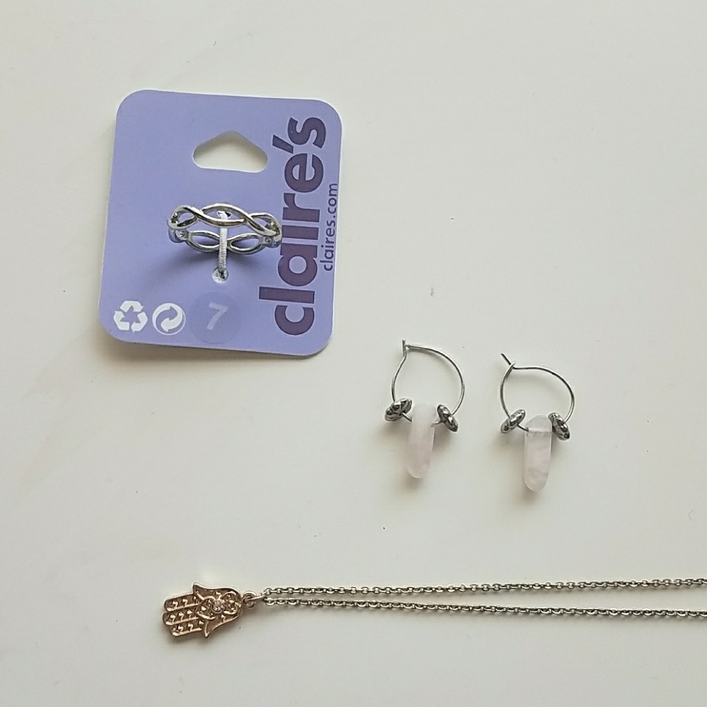 Earrings ring and necklace